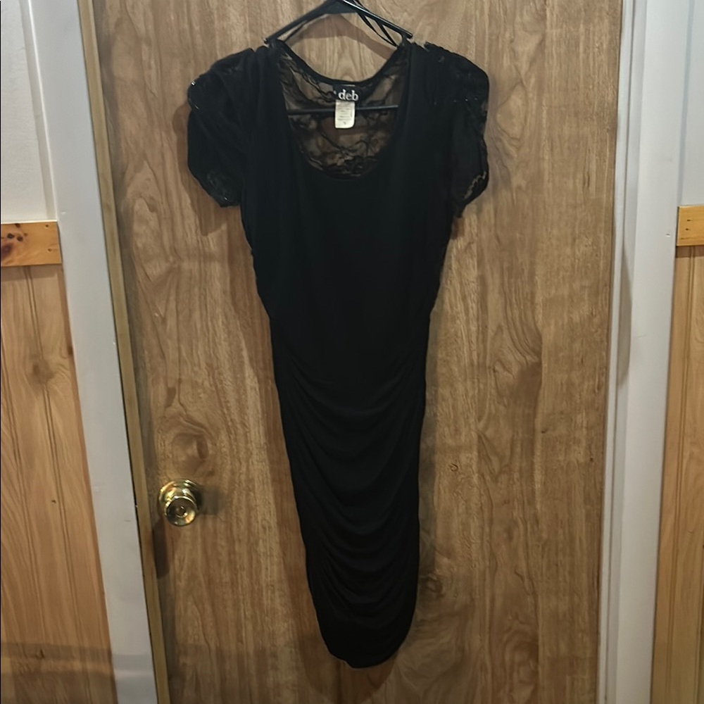 Deb Black Lace short Sleeve Dress